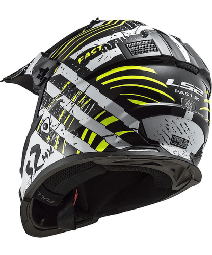 LS2 MX437 Fast Evo Verve Motocross Helmet - Black White