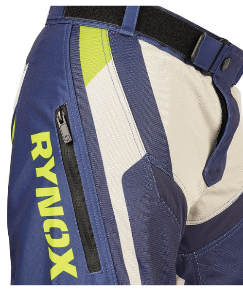 Rynox Dune Neo Offroad Pants - Blue Hi-Viz Green