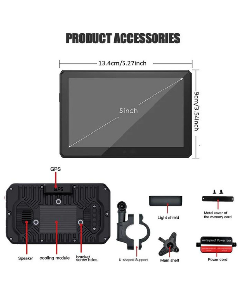 Fahren Motorcycle GPS CarPlay Android Auto Screen with Dash Cam and Tyre Pressure Monitoring