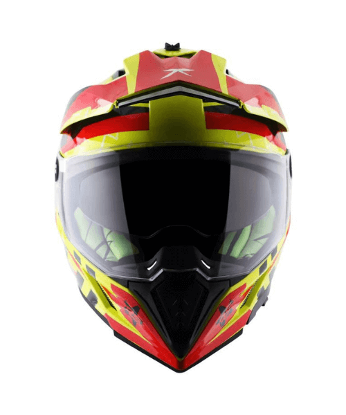 Axor X-Cross Flash Dual Visor Helmet - Neon Yellow Red