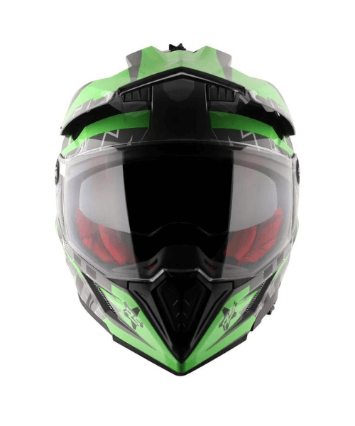 Axor X-Cross Flash Dual Visor Helmet - Cool Grey Green