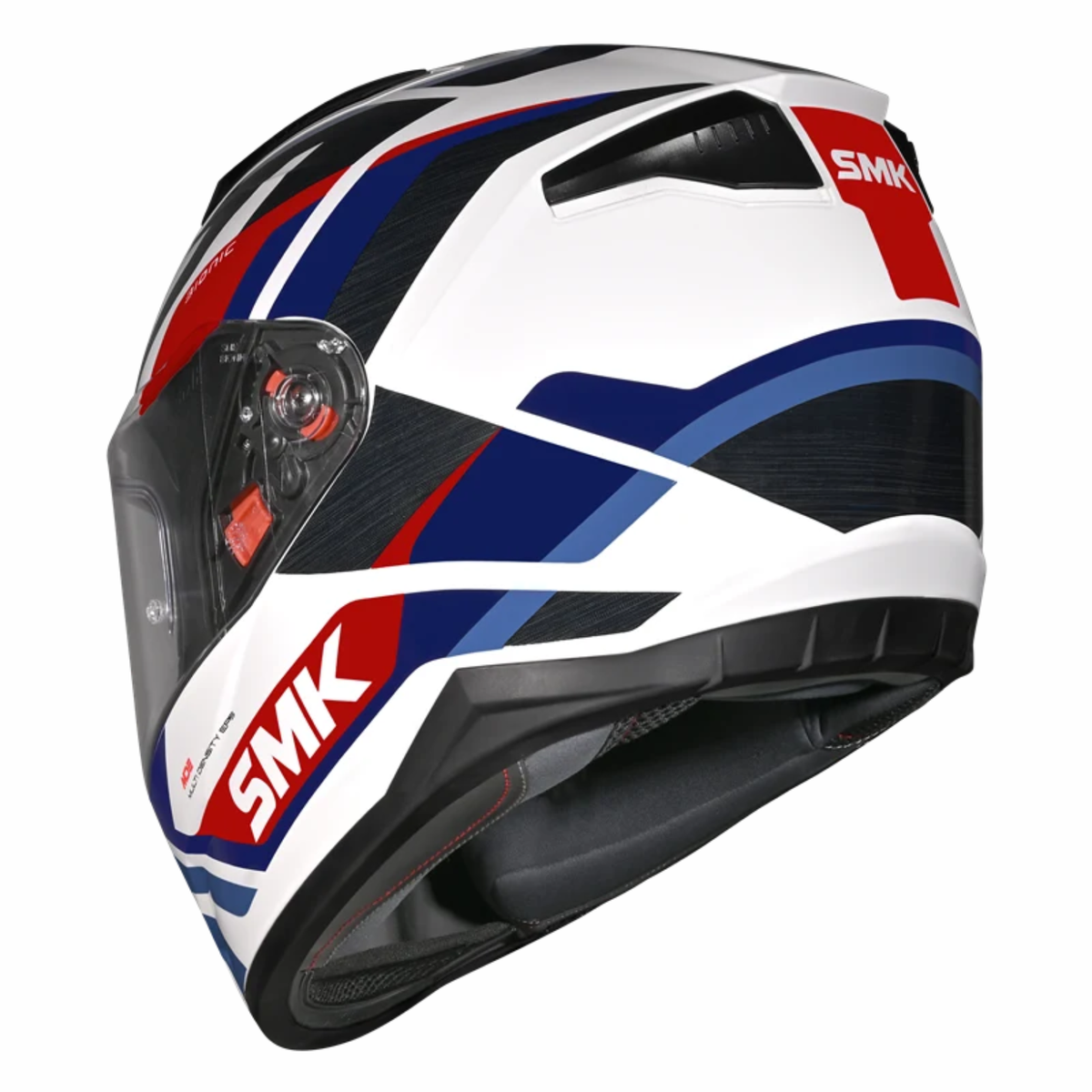 SMK Bionic Adult Kore GL153 Helmet - Gloss White Red Blue - SMK