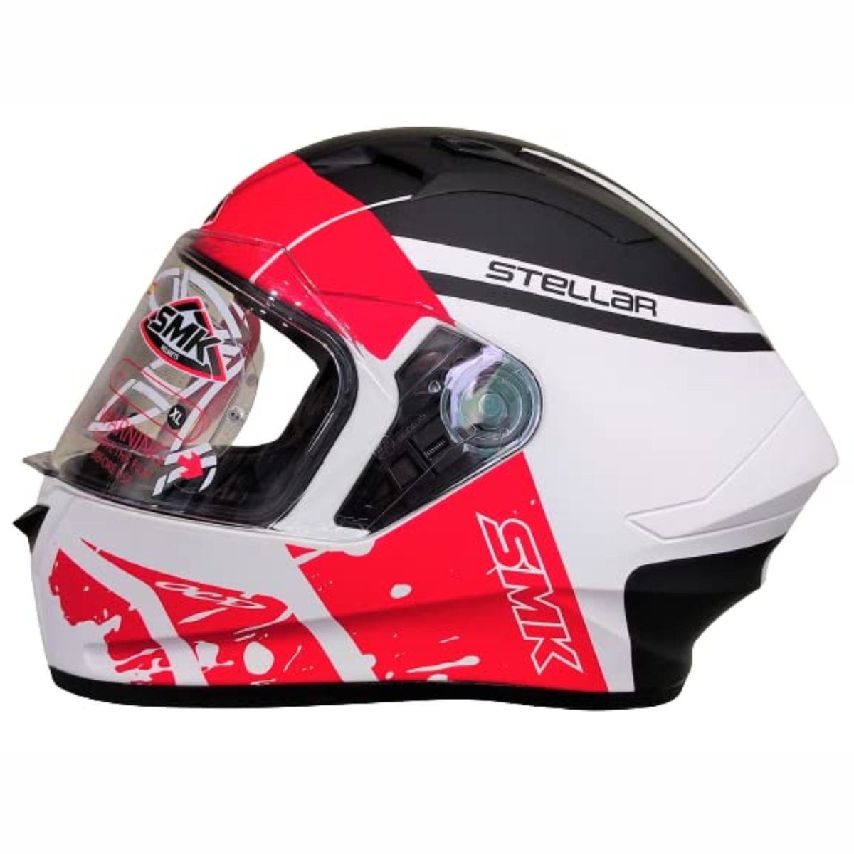 SMK Stellar Squad MA132 White Orange Helmet - SMK
