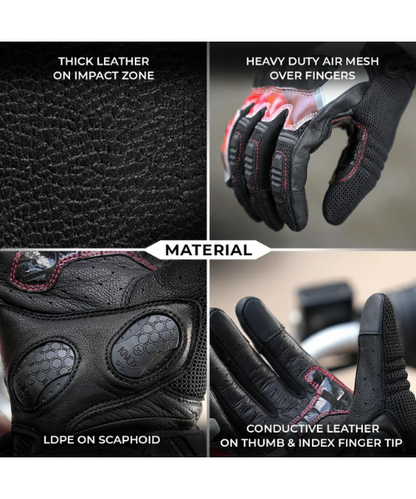 Viaterra Holeshot Pro Semi Gauntlet Hybrid Riding Gloves - Black Grey