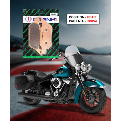 Crank1 Fully Sintered H2 Series Brake Pads for Harley Davidson Heritage Softail Classic