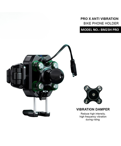 BOBO BM23H Pro Handlebar Mount Anti-Vibration and Anti-Theft with 15W Wireless / 36W USB-C Charger.