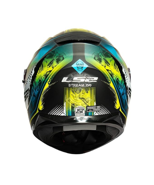 LS2 FF320 Stream Evo Mara Helmet - Black Hi-Viz Yellow D-Ring