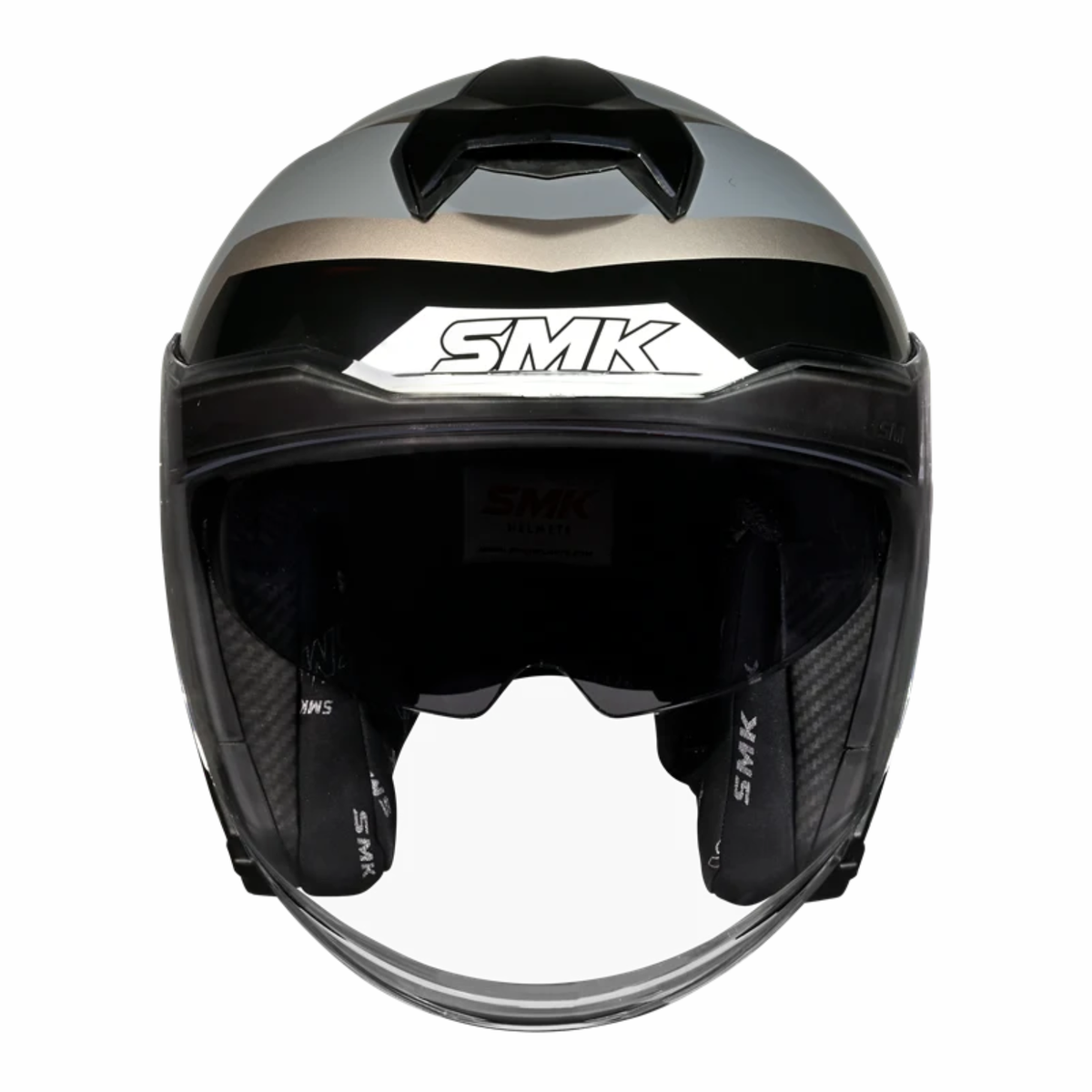 SMK GTJ Rover GRPS GL662 Half Face Helmet - Gloss Grey Black - SMK