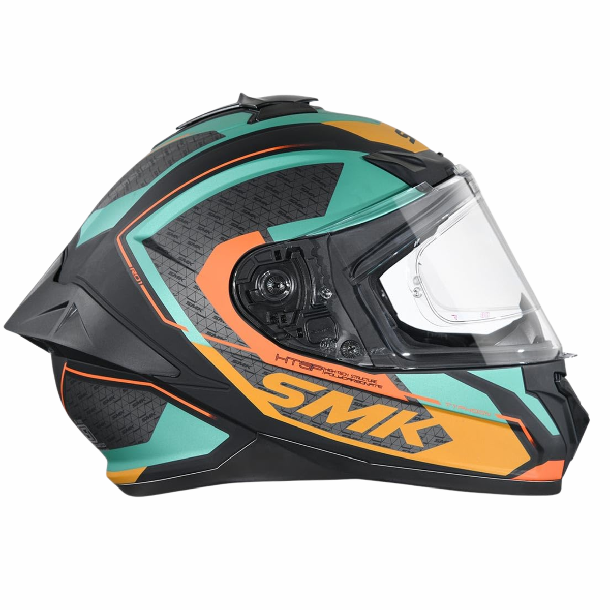 SMK Typhoon RD 1 MA287 Orange Green Helmet - SMK