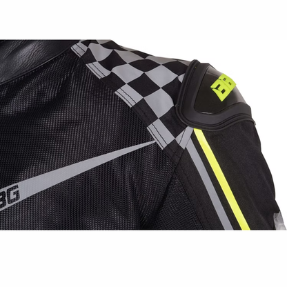 BBG Grand Prix Riding Jacket with Chest Guard and Thermal Liner - Neon