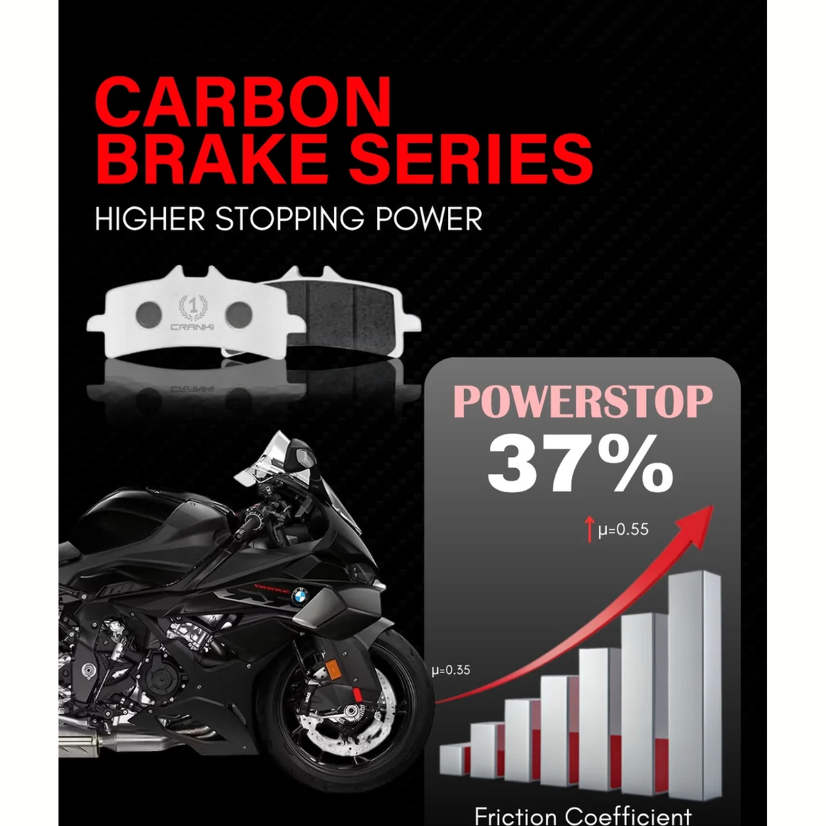 Crank1 Suzuki V-Strom 800DE (2024 Onwards) Carbon Brake Pads – view 8