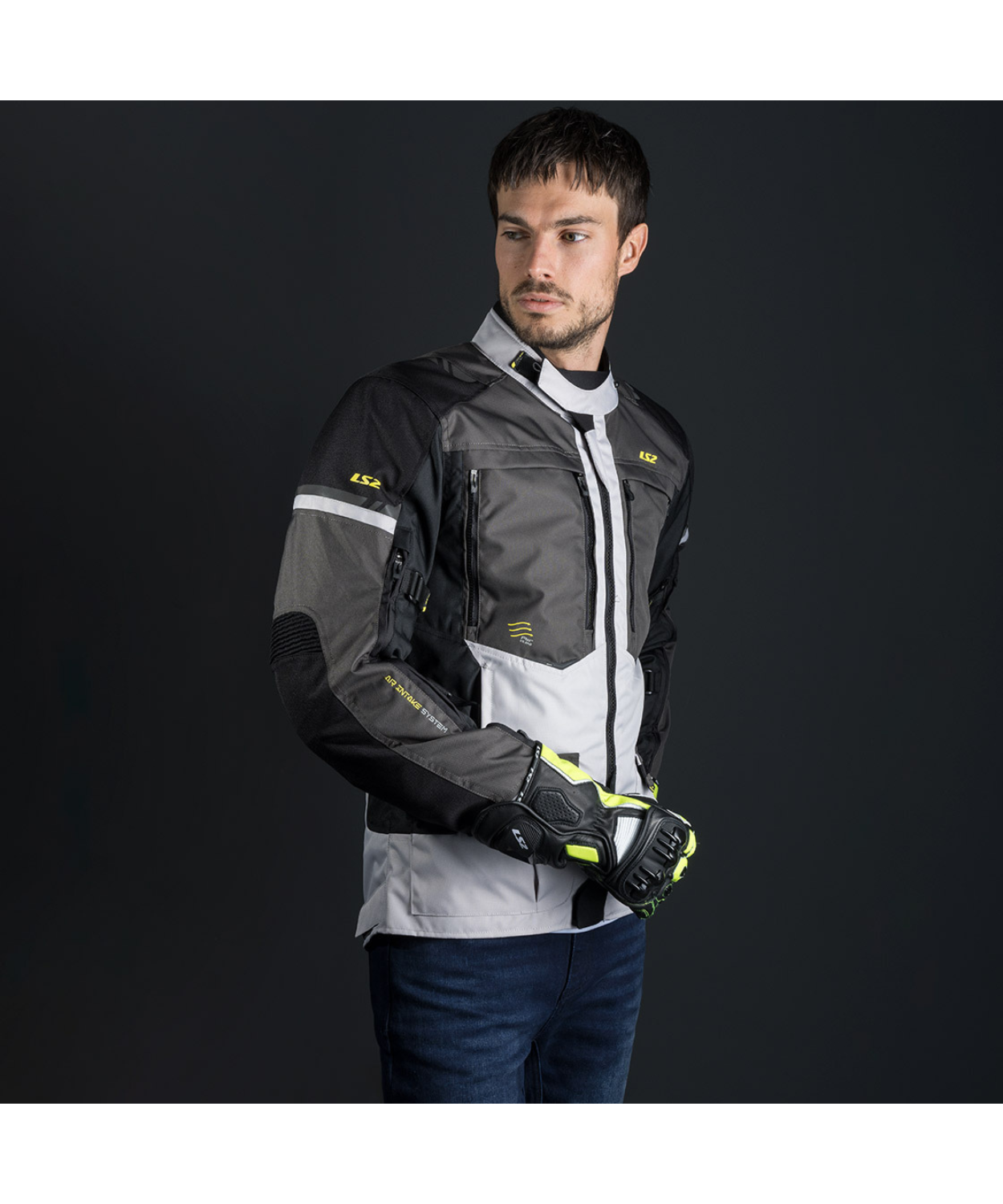 LS2 Norway Riding Jacket - Black Grey Yellow
