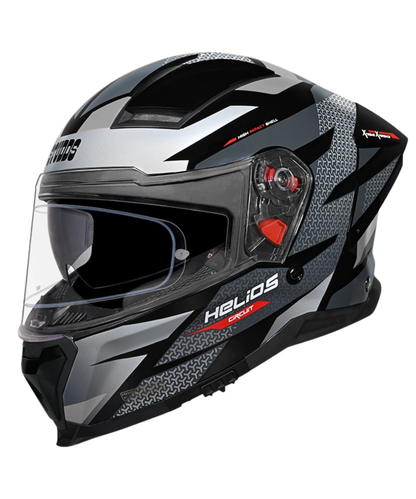 Studds Helios D2 Circuit Decor Graphics Helmet - Gloss Black Grey N4