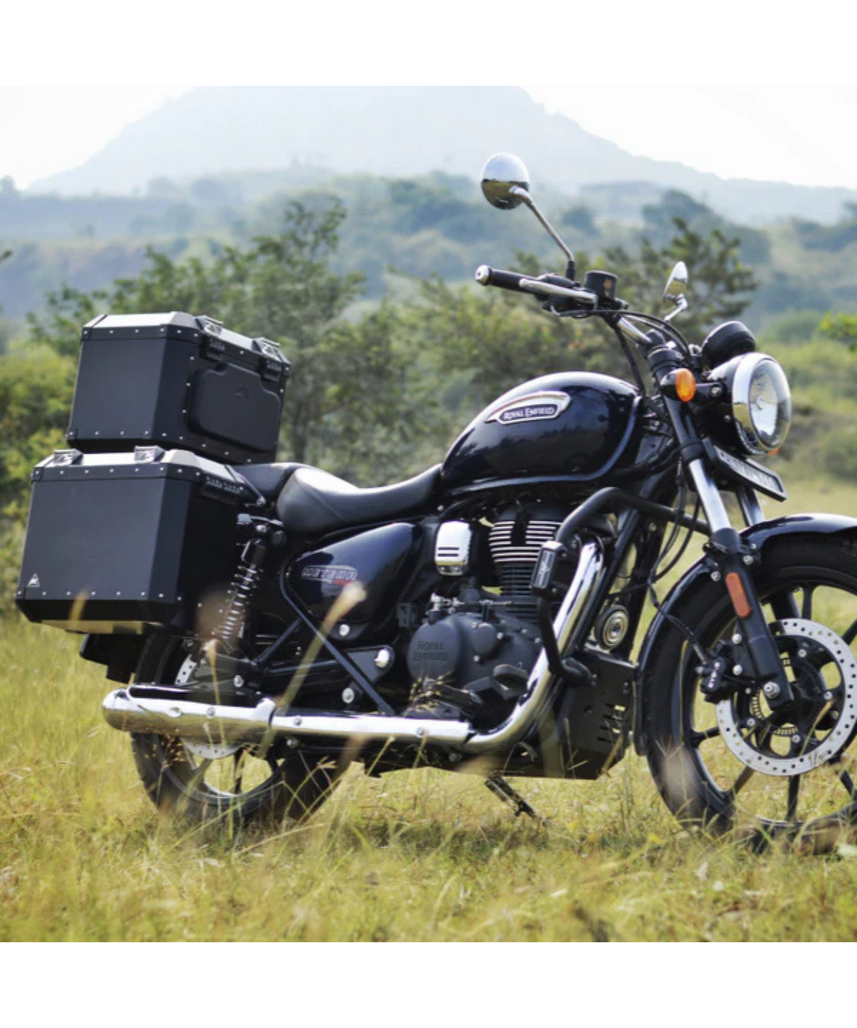 Auto Engina Royal Enfield Meteor 350 Aluminium 72L Panniers - Black - Auto Engina