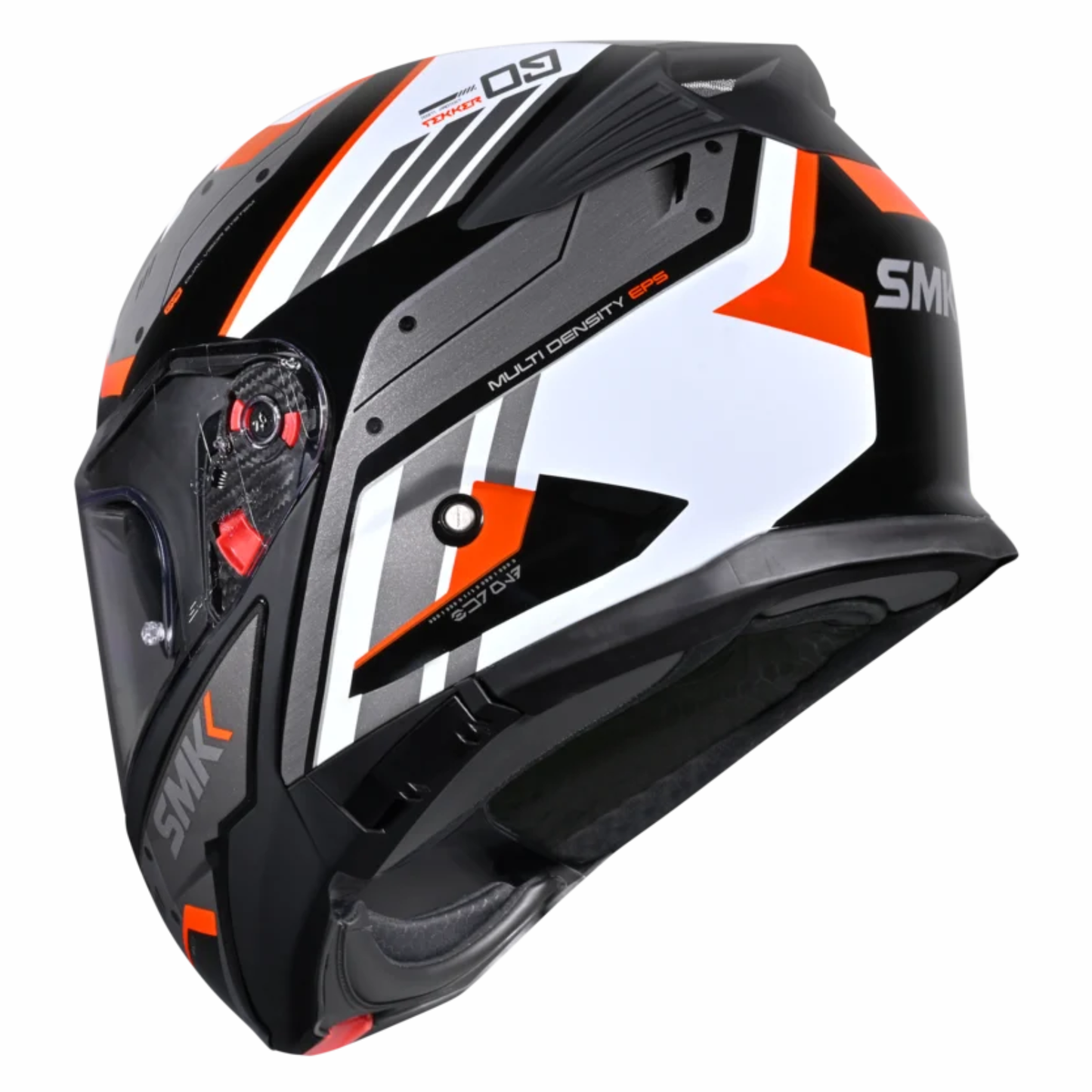 SMK Gullwing Tekker MA217 Matt Black White Orange Helmet