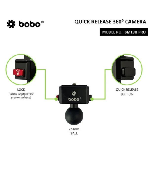 BOBO 360 Degree Camera Mount - Black - BM19H PRO