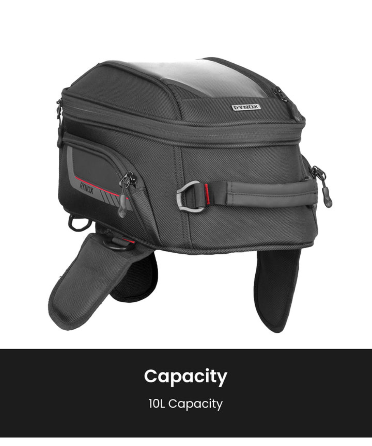 Rynox Optimus V3 Magnetic Tank Bag - 10L - Black