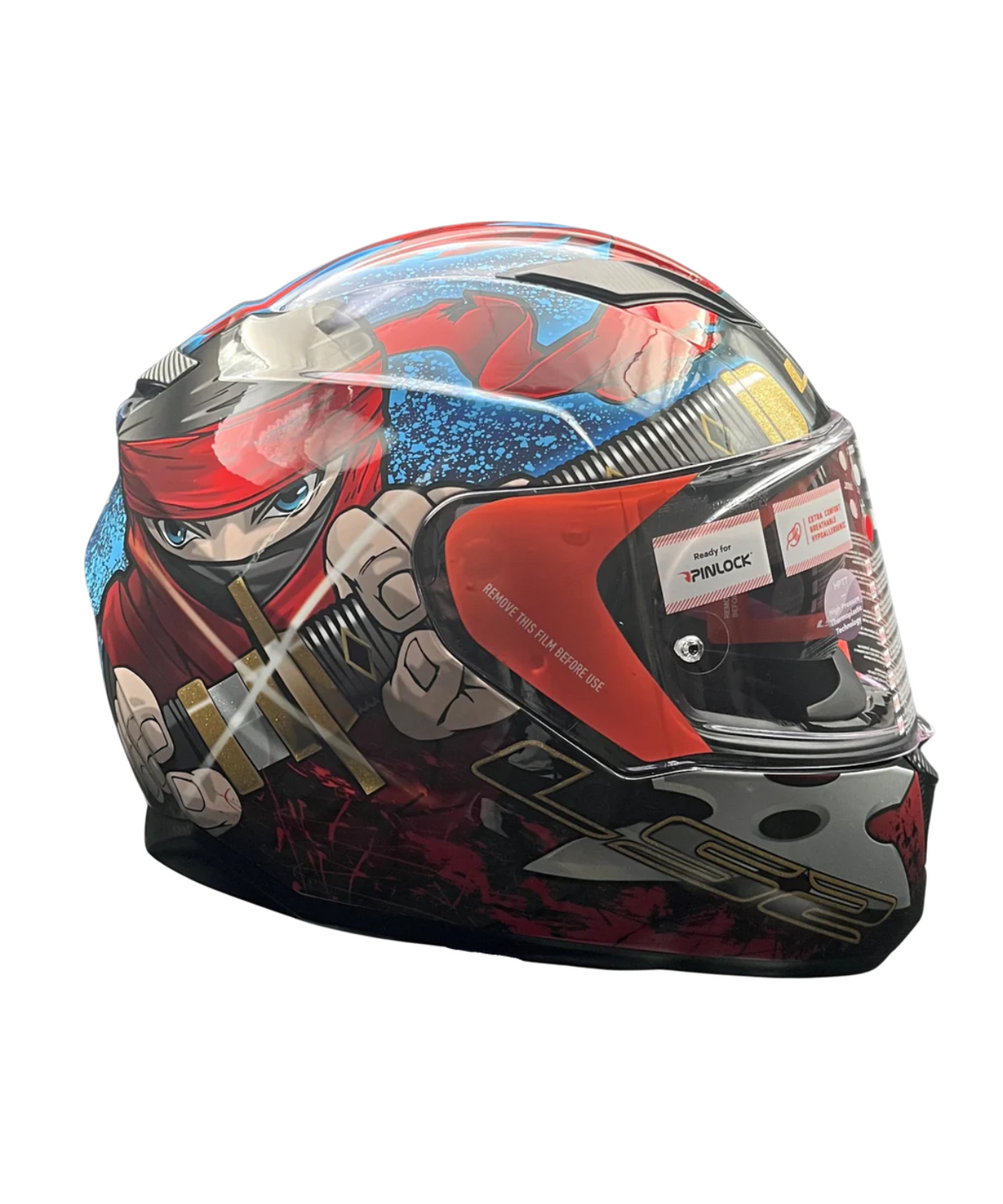 LS2 FF320 Stream Evo Ninja with D Ring Helmet - Red Blue - LS2