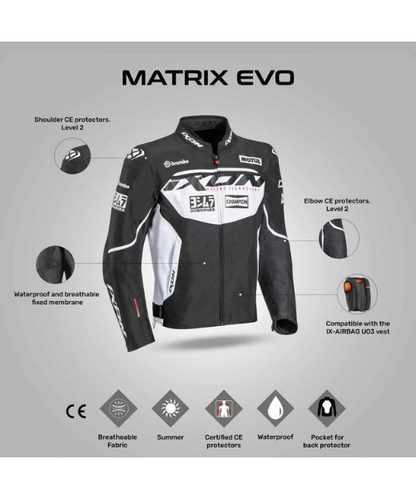 Ixon Matrix Evo Riding Jacket - Black White