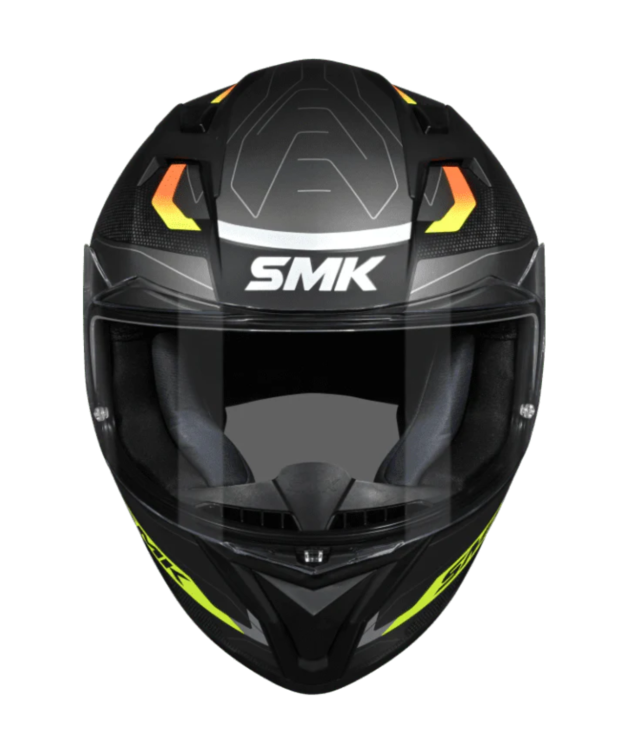 SMK Stellar Sports Flight GRPS GL264 Full Face Helmet - Gloss Black Grey Yellow