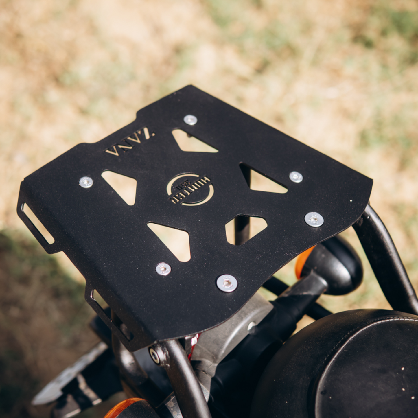 Zana Royal Enfield Hunter 350 Top Rack with MS Plate V-2 - Black - ZI-8268-V2