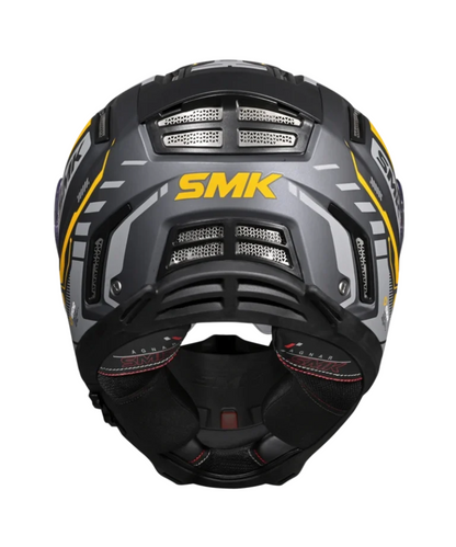 SMK Agnar Tektron GRPS MA664 Full Face Helmet - Matt Black Grey Yellow