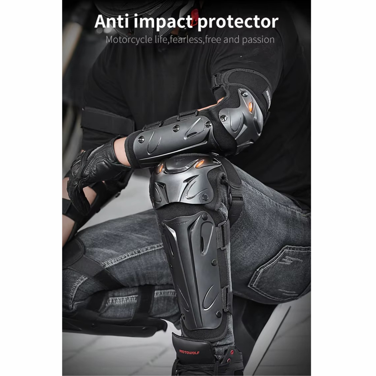 Motowolf Knee and Elbow Guard - MDL1010 - Black - Motowolf