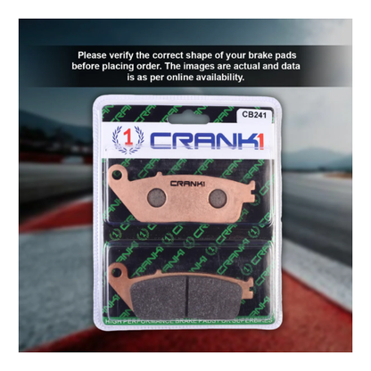 Crank1 Fully Sintered H2 Series Brake Pads for Triumph Tiger 800 XR & XRX (2015-2018)