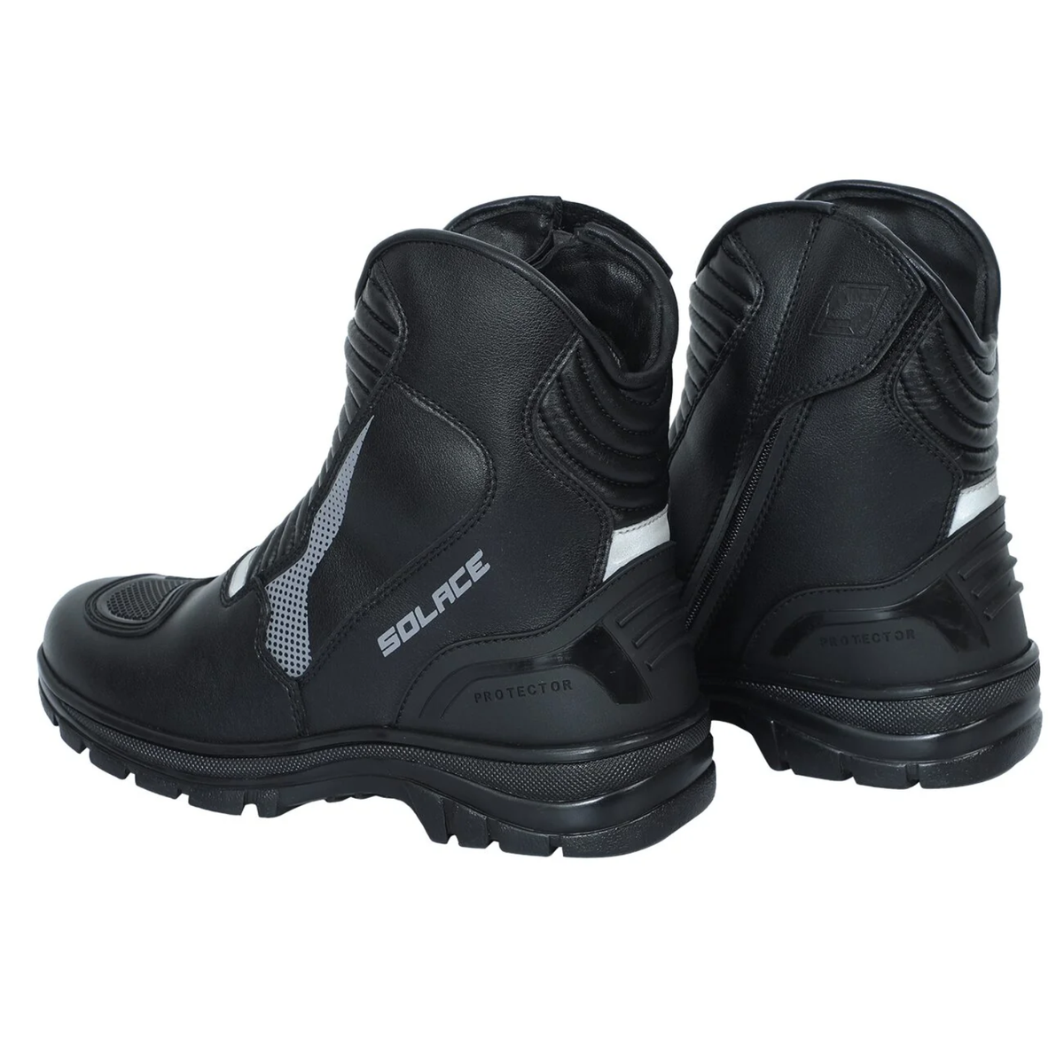Solace Scout Motorcycle Boots - Black Grey - Solace