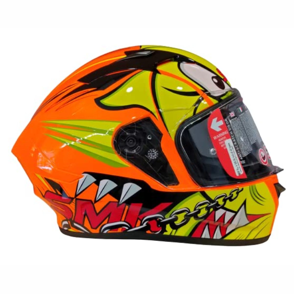 SMK Stellar Monster GL743 Yellow Orange Helmet - SMK
