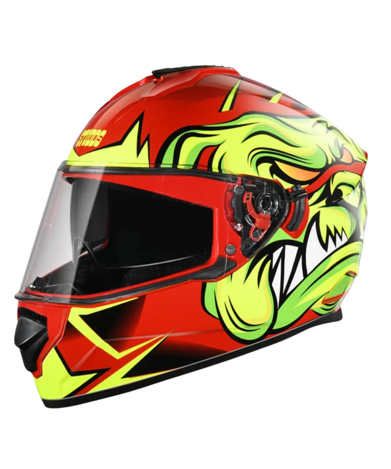 Studds Drifter D1 Decor Graphics Helmet - Gloss Red Yellow N5