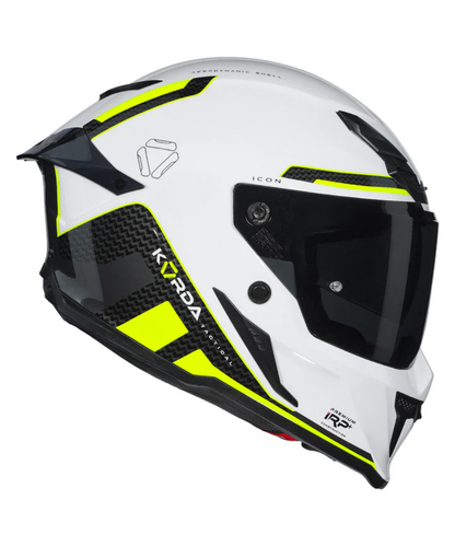 Korda Icon Tokio Helmet - Gloss White Fluorescent Yellow