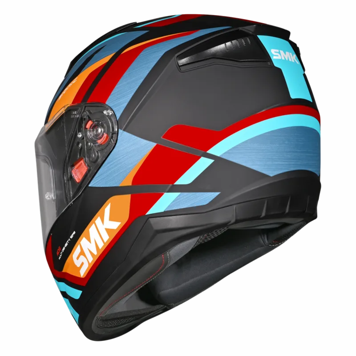 SMK Bionic Adult Kore MA253 Helmet - Matt Black Blue Orange - SMK