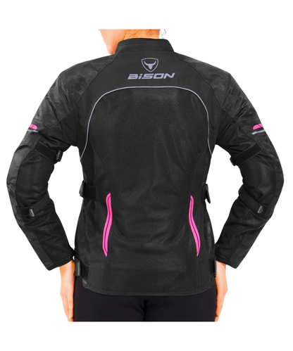 Bison ProGear Phoenix Women Riding Jacket - Hi-Viz Pink