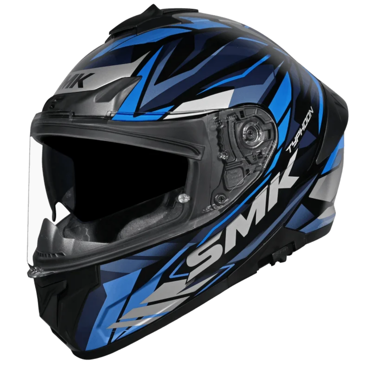 SMK Typhoon Rival GRPS MA256 Full Face Helmet - Matt Black Blue - SMK
