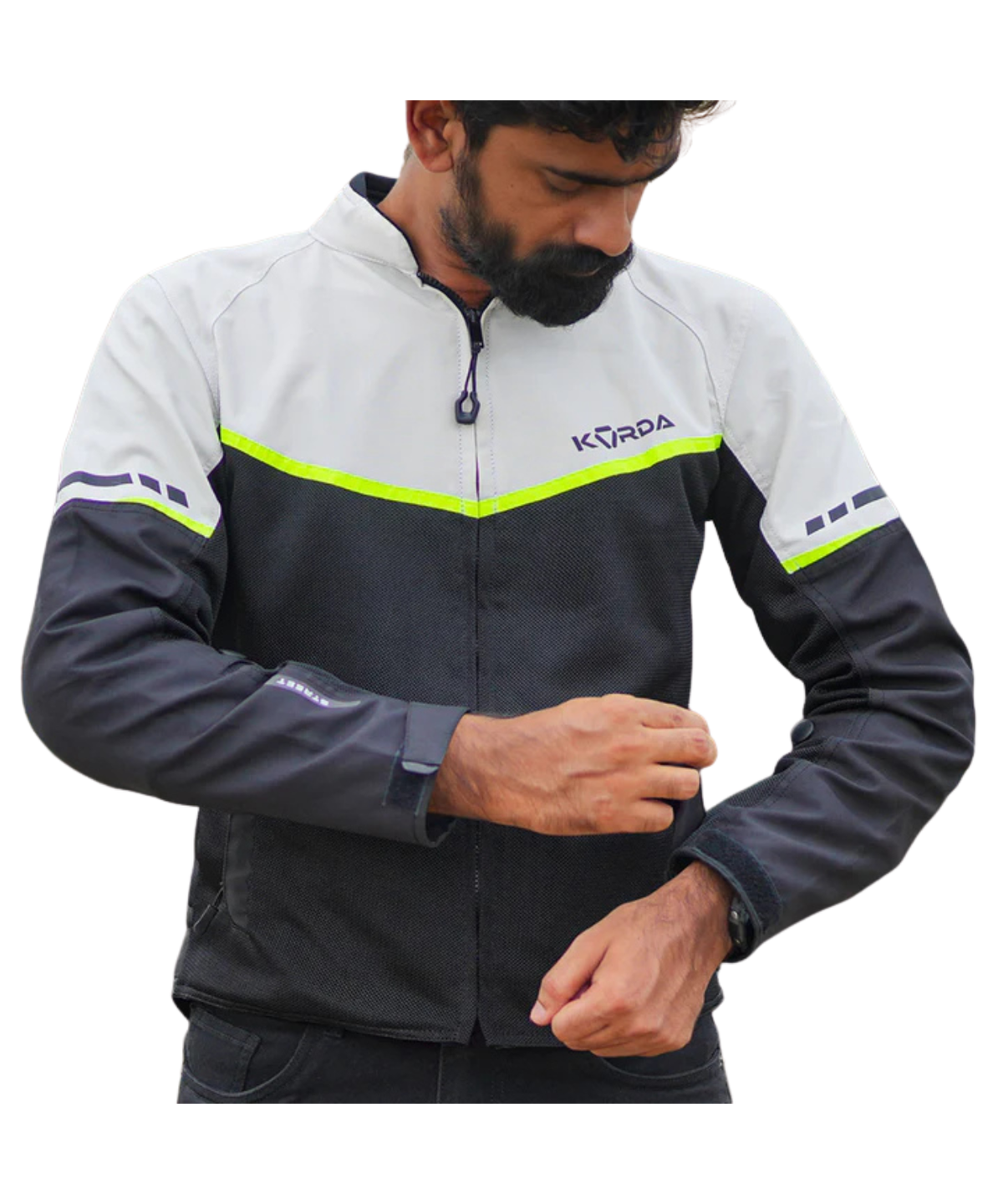 Korda Level 2 Street Riding Jacket with Safe Tech Armours - Fluorescent Yellow - Korda