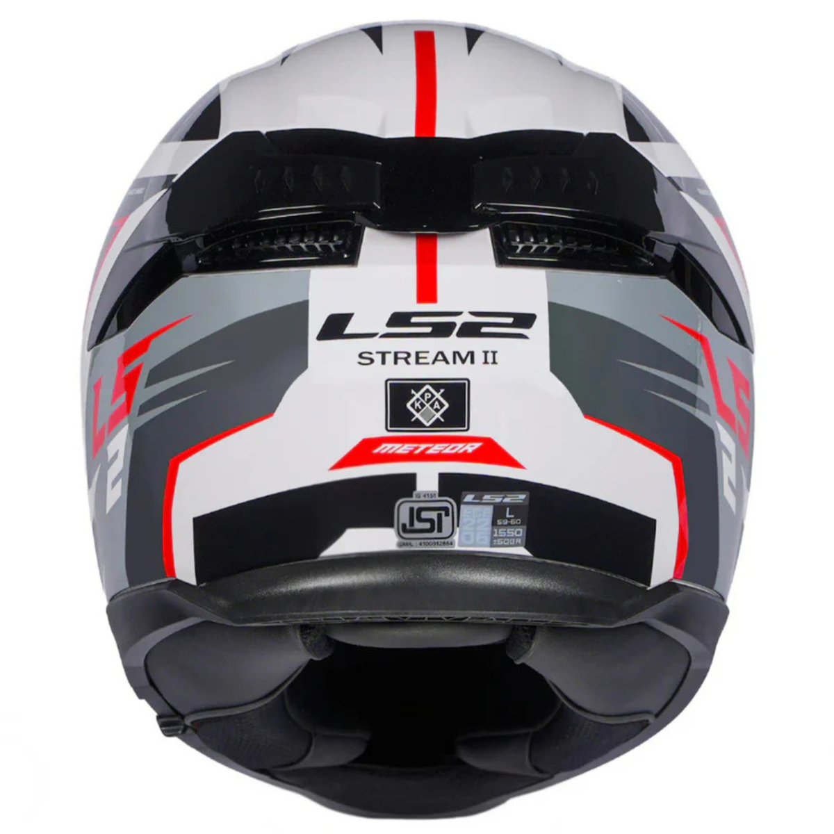 LS2 FF320 Stream II Meteor Full Face Helmet - Gloss Black White Red - LS2