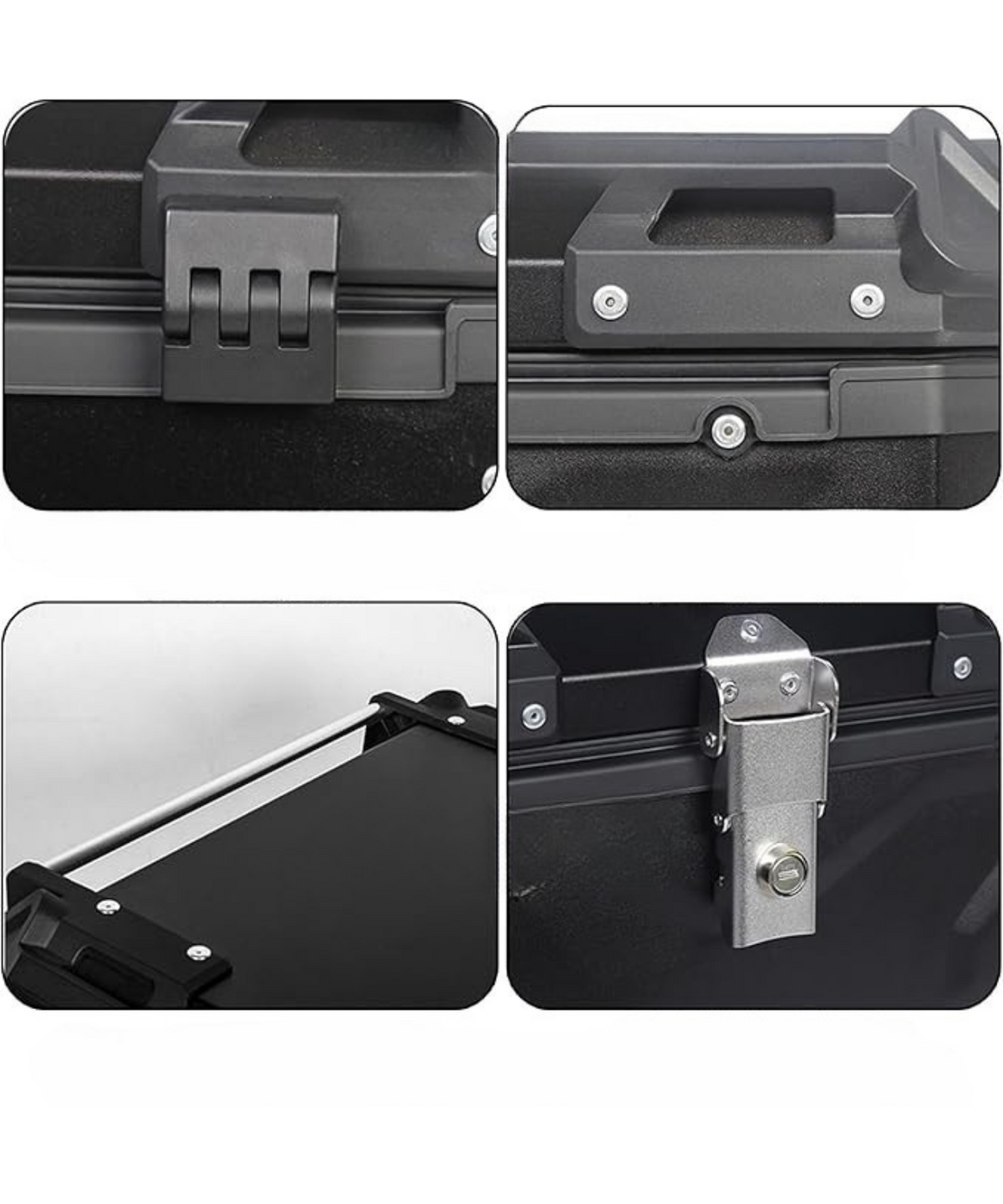 Moto Arch Plain Aluminium Top Box 45L without Backrest - Black - Moto Arch