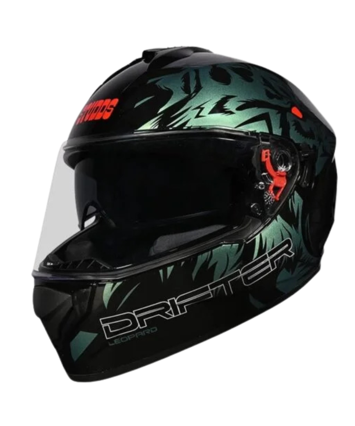 Studds Drifter D2 Leopard Chameleon Graphics Helmet - Gloss Black Blue N1 - Studds