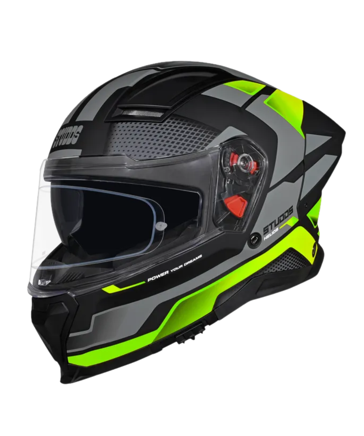 Studds Helios D1 Asphalt Decor Graphics Helmet - Matt Black Green N3