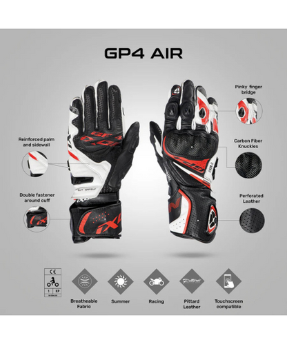 Ixon GP4 Air Riding Gloves - Black White Red