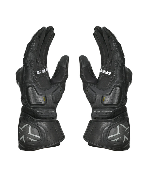 Viaterra Grid MK3 Full Gauntlet Motorcycle Riding Gloves - Black