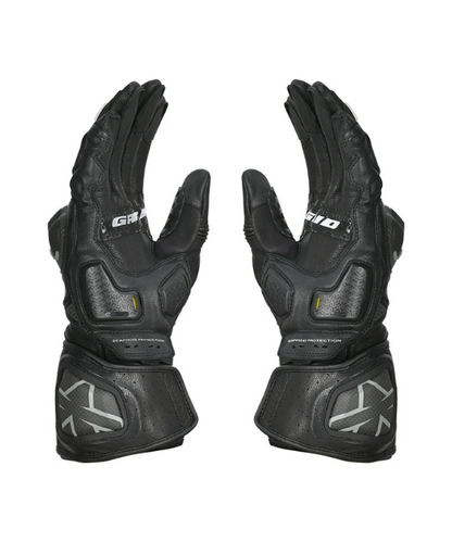 Viaterra Grid MK3 Full Gauntlet Motorcycle Riding Gloves - Black