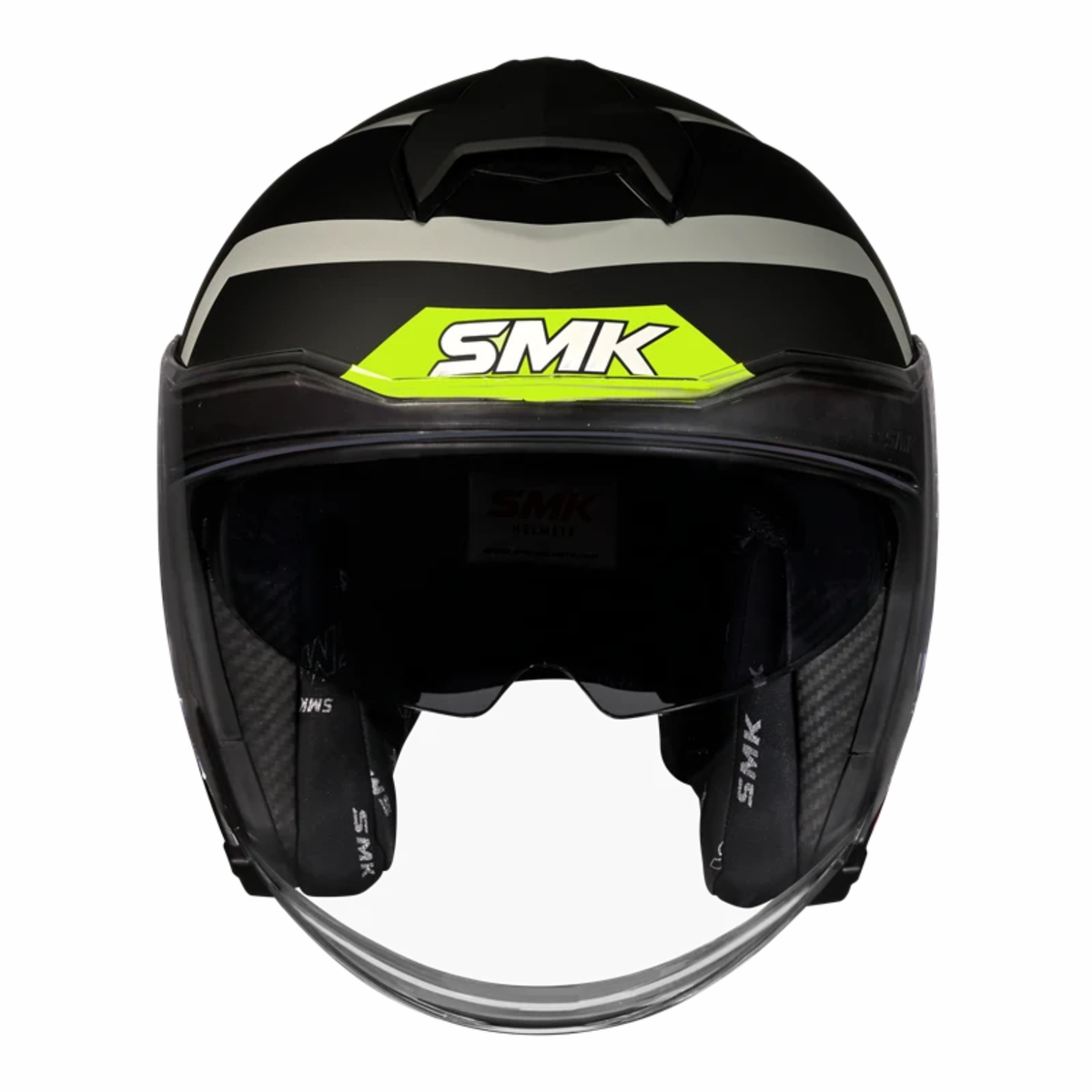 SMK GTJ Rover GRPS MA624 Half Face Helmet - Matt Grey Black Hiviz - SMK