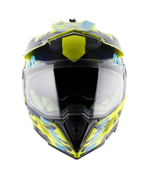 Axor X-cross X1 Dual Visor Helmet - Neon Yellow Blue