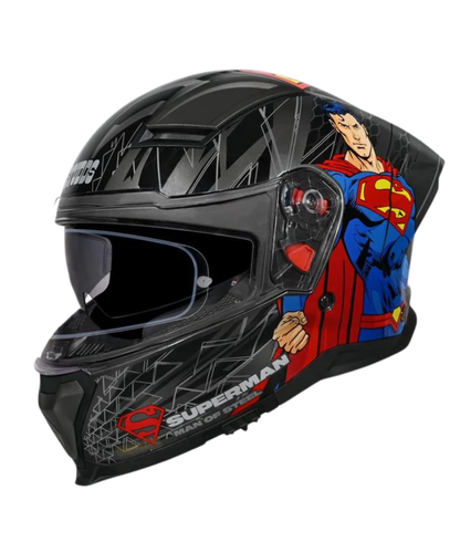 Studds Helios Superman Edition Graphics Helmet - Gloss Grey Blue N1