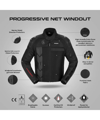 Spidi Progressive Net Windout Riding Jacket - Black