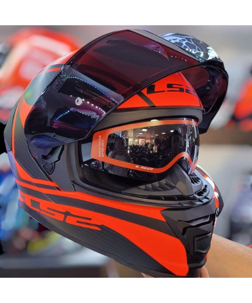 LS2 FF800 Storm II Dodger Helmet - Black Hi-Viz Orange