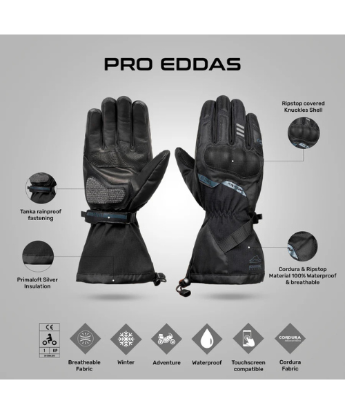 Ixon Pro Eddas Riding Gloves - Black