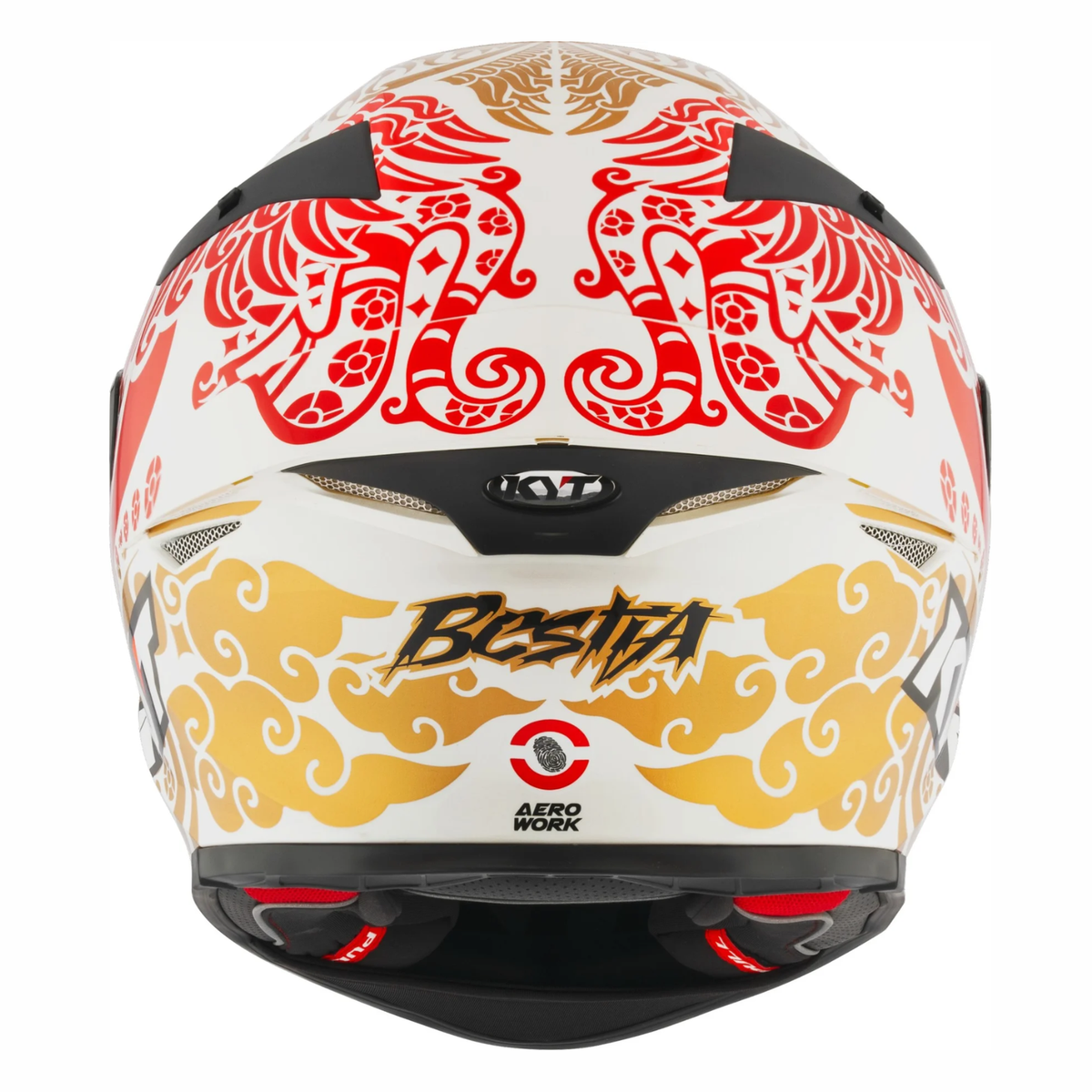 KYT TT-Revo Enea Bastianini Indonesia 2023 Replica Helmet - Gloss Pearl White - KYT Helmets